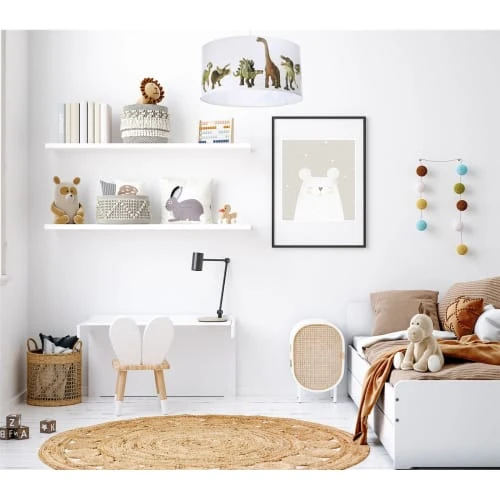 BPS Koncept Suspensions Enfant Suspension Enfant Abat-jour Tissu Multicolore Et Blanc ø 30 2 BPS Koncept Suspensions Enfant Suspension Enfant Abat-jour Tissu Multicolore Et Blanc ø 30 – Image 2