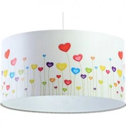 BPS Koncept Suspensions Enfant Suspension Enfant Abat-jour Tissu Multicolore Et Blanc ø 40