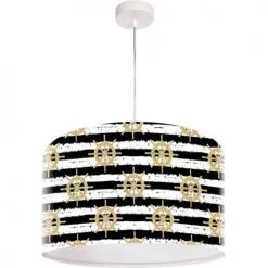 BPS Koncept Suspensions Enfant Suspension Enfant Abat-jour Tissu Multicolore Et Blanc ø 40