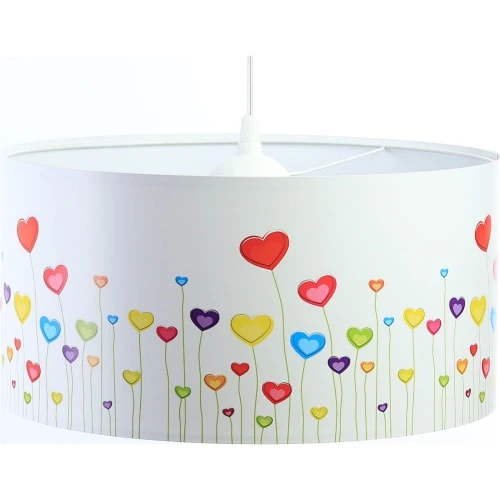 BPS Koncept Suspensions Enfant Suspension Enfant Abat-jour Tissu Multicolore Et Blanc ø 40 4 BPS Koncept Suspensions Enfant Suspension Enfant Abat-jour Tissu Multicolore Et Blanc ø 40 – Image 4