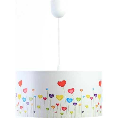 BPS Koncept Suspensions Enfant Suspension Enfant Abat-jour Tissu Multicolore Et Blanc ø 40 5 BPS Koncept Suspensions Enfant Suspension Enfant Abat-jour Tissu Multicolore Et Blanc ø 40 – Image 5