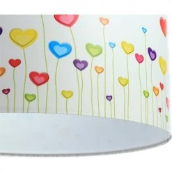 BPS Koncept Suspensions Enfant Suspension Enfant Abat-jour Tissu Multicolore Et Blanc ø 50 -Luminaires enfant Soldes suspension enfant abat jour tissu multicolore et blanc oe 50 29