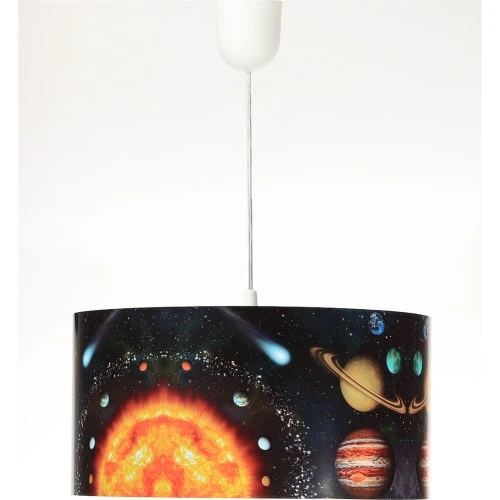 BPS Koncept Suspensions Enfant Suspension Enfant Abat-jour Tissu Noir Et Blanc Et Multicolore ø 50 5 BPS Koncept Suspensions Enfant Suspension Enfant Abat-jour Tissu Noir Et Blanc Et Multicolore ø 50 – Image 5