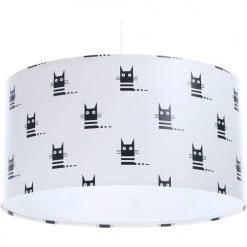 BPS Koncept Suspensions Enfant Suspension Enfant Abat-jour Tissu Noir Et Blanc ø 30