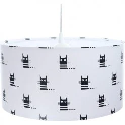 BPS Koncept Suspensions Enfant Suspension Enfant Abat-jour Tissu Noir Et Blanc ø 50 -Luminaires enfant Soldes suspension enfant abat jour tissu noir et blanc oe 50 5