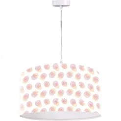 BPS Koncept Suspensions Enfant Suspension Enfant Abat-jour Tissu Rose Et Blanc ø 30