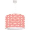 BPS Koncept Suspensions Enfant Suspension Enfant Abat-jour Tissu Rose Et Blanc ø 40