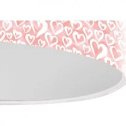 BPS Koncept Suspensions Enfant Suspension Enfant Abat-jour Tissu Rose Et Blanc ø 40 -Luminaires enfant Soldes suspension enfant abat jour tissu rose et blanc oe 40 7