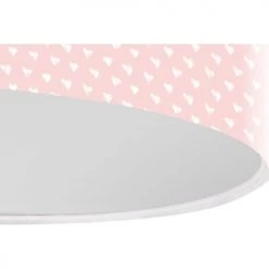 BPS Koncept Suspensions Enfant Suspension Enfant Abat-jour Tissu Rose Et Blanc ø 50 -Luminaires enfant Soldes suspension enfant abat jour tissu rose et blanc oe 50 14