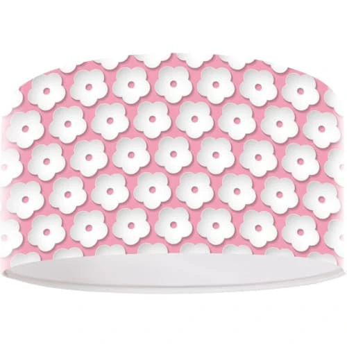 BPS Koncept Suspensions Enfant Suspension Enfant Abat-jour Tissu Rose Et Blanc ø 50 2 BPS Koncept Suspensions Enfant Suspension Enfant Abat-jour Tissu Rose Et Blanc ø 50 – Image 2