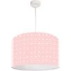 BPS Koncept Suspensions Enfant Suspension Enfant Abat-jour Tissu Rose Et Blanc ø 50