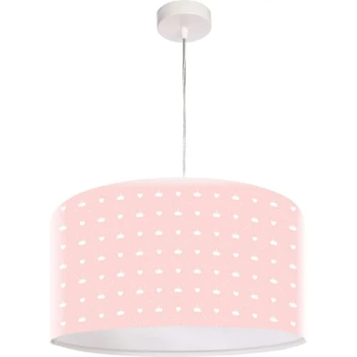 BPS Koncept Suspensions Enfant Suspension Enfant Abat-jour Tissu Rose Et Blanc ø 50 3 BPS Koncept Suspensions Enfant Suspension Enfant Abat-jour Tissu Rose Et Blanc ø 50 – Image 3