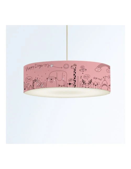 Abat-jours Suspensions Enfant Suspension Enfant Happydays Rose Doux T 50 X H 25 2 Abat-jours Suspensions Enfant Suspension Enfant Happydays Rose Doux T 50 X H 25 – Image 2
