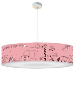 Abat-jours Suspensions Enfant Suspension Enfant Happydays Rose Doux T 50 X H 25