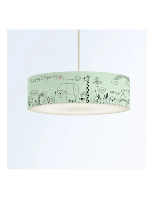 Abat-jours Suspensions Enfant Suspension Enfant Happydays Vert Pastel T 50 X H 25 2 Abat-jours Suspensions Enfant Suspension Enfant Happydays Vert Pastel T 50 X H 25 – Image 2