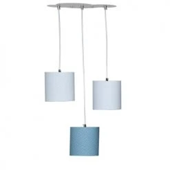 Sauthon Suspensions Enfant Suspension Lumineuse Trio Plafonnier En Coton Bleu