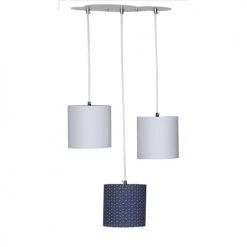 Sauthon Suspensions Enfant Suspension Lumineuse Trio Plafonnier En Coton Gris