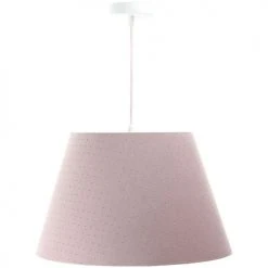 BPS Koncept Suspensions Enfant Suspension Tissu Rose 55x55x26,5cm -Luminaires enfant Soldes suspension tissu rose 55x55x26 5cm 2
