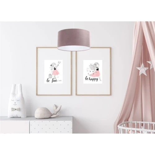 BPS Koncept Suspensions Enfant Suspension Tissu Rose ø40 - H20cm 2 BPS Koncept Suspensions Enfant Suspension Tissu Rose ø40 - H20cm – Image 2