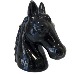 STC Objets Déco Enfant Tirelire En Forme De Buste De Cheval Noir -Luminaires enfant Soldes tirelire en forme de buste de cheval noir 2